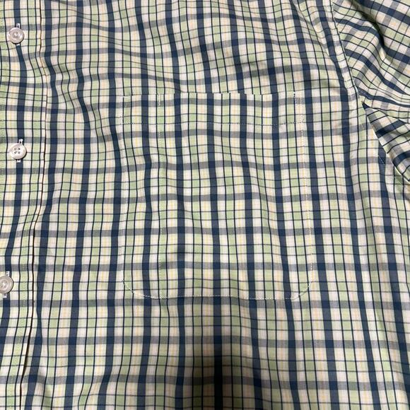 Duluth Trading WrinkleFighter Shirt Mens 3XL Plaid Relaxed Fit Poplin Green - Picture 2 of 7
